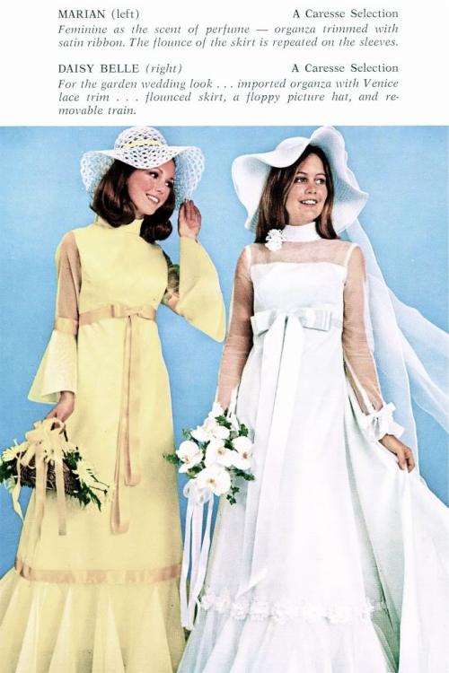 ~ Caresse Bridal Gowns, 1970via what-i-found(click to enlarge)