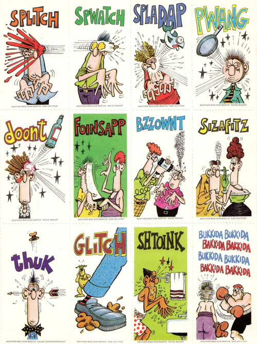 usualgangofidiots:bretzkysbs:“Mad’s Maddest Artist” Don Martin sound effects (from Mad Special #23, 
