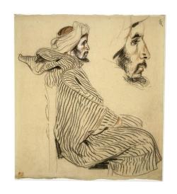 eraseourhead:  Eugène Delacroix - Etude d’un homme arabe 