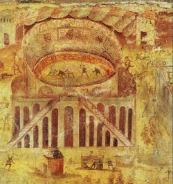 theancientworld: Brawl in the Pompeii amphitheater,