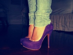 Purple heels.