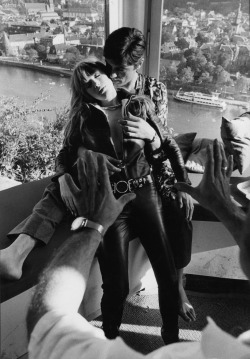 Alaindelon: On The Set Of The Girl On A Motorcycle; With Marianne Faithful.