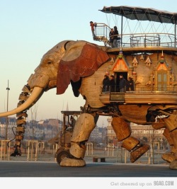 9gag:  Mechanical Wooden Elephant  i would like this