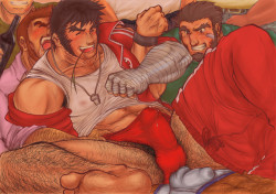 ekeitbly:  girlslovebaratoo:  Mystery #1 of the Bara world: No one will ever know who the artist is of this amazing pic…  I have a hunch it is Gai Mizuki…