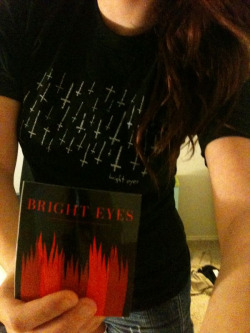 I got my bright eyes shirt & sticker!