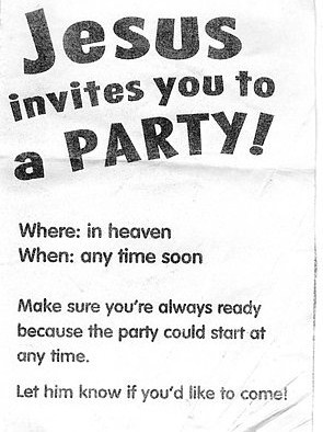 therealprincessleia:  loveteesa:  hahahah, awh.  Because the party could start any time! I love it xD   Can I come too Jesus? :’>