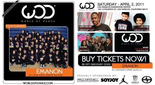  World Of Dance Los Angeles 1 more day of rehearsal! THIS Saturday! Hit me up if you’re going!!! WOOHOOO! Goo Out and support my teams, Emanon & Undeclared, and all of the hella dope dancers we get to share the stage with!