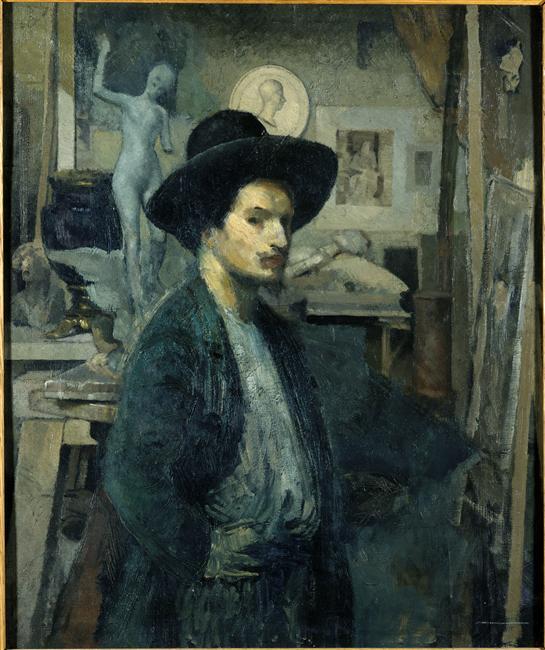eraseourhead:  Antoine Bourdelle - Self portrait, jeune dans son atelier 