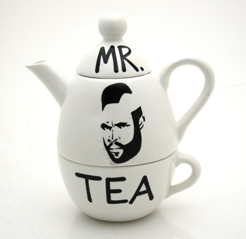 itsybitchy: Mr T tea set lol click the photo for link to the etsy store