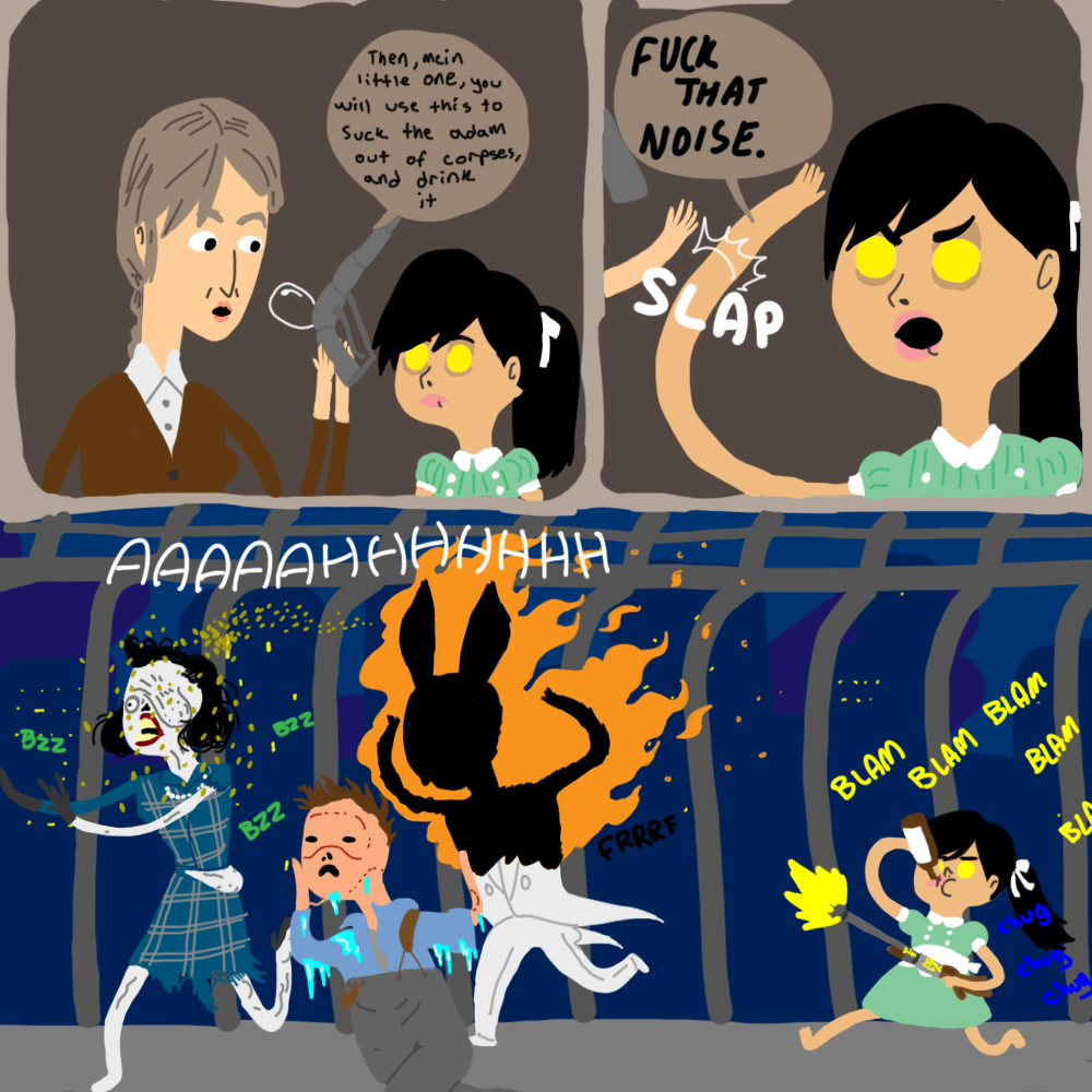 spitcastle:  Bioshock comic…with a friend as a little sister… 