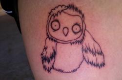  unfinished tattoo of a zombie owl :]