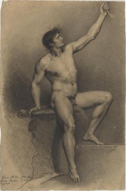 androphilia:  Male Nude (Academy Study) By Jean-Baptiste Joseph Wicar 