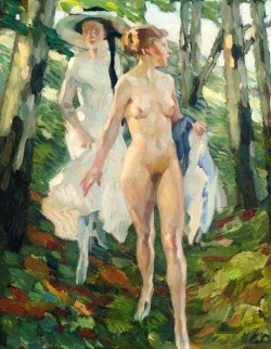 paperimages:  Leo Putz,  Two Girls in the