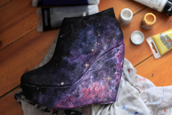 odoriferousness:  Nebula shoes, handpainted