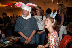 I attended a gallery show for painter Mark Bryan last weekend with my friend and model, Jenna. Unlike most stuffy galleries I hate, The Steynberg Gallery was bustling with a carnival atmosphere. With the theme being bunnies, I suppose for Easter, there