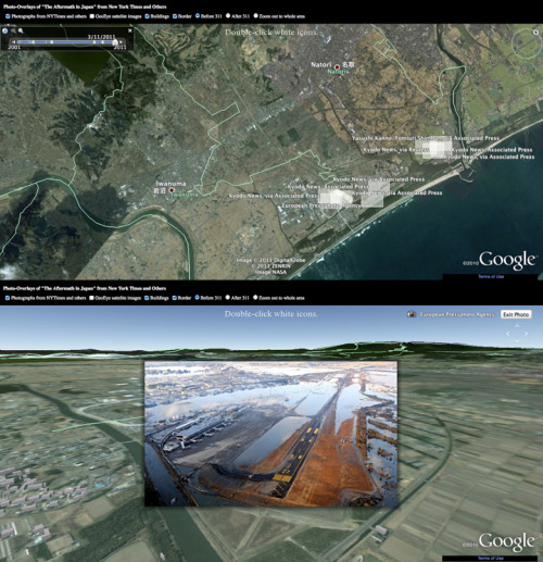 Photo overlays of Japan from the New York Times
They’ve just released a new map, and I think it’s even more impressive! They’re calling it the Photo-Overlays of “The Aftermath in Japan” from New York Times, which places 30 different images from the...