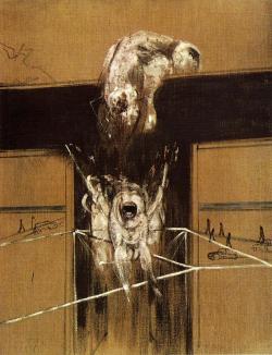 beetleinabox:   Francis Bacon, Fragment of a Crucifixion, 1950 (Stedelijk Van Abbemuseum, Eindhoven). Thomas Bernhard writes:  Our greatest pleasure, surely, is in fragments, just as we derive the most pleasure from life if we regard it as a fragment,