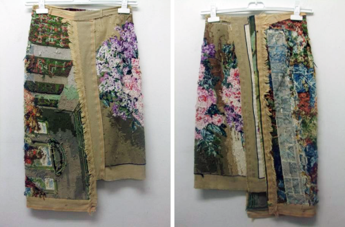 ohyescoolgreat: lacollectionneuse: artisanal tapestry skirt • martin margiela 88,000 円 BIN