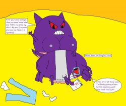 Looks like the College Gengar is finaly getting a good bare bottom spanking from his momma ;) He&rsquo;s in college so he&rsquo;s 19-21 years old. also There is a little favor I want to ask you, can you remake this picture?