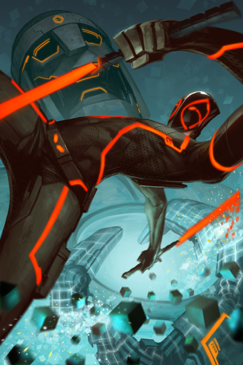 koldunkisloty:  Deadpool TRON-ized! // By: Jimmy Xu 