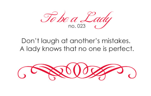 To Be A Lady