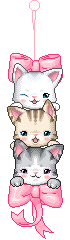 3 kittycats dangling