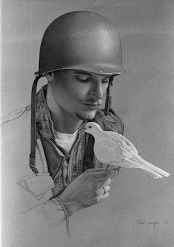Todd Yeager - The Soldier, 18”x24”, Charcoal,