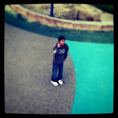 baconcupcakes:  At the park with Robert and Sammie (Taken with instagram)  I KNEW YOU WERE TAKING A PIC