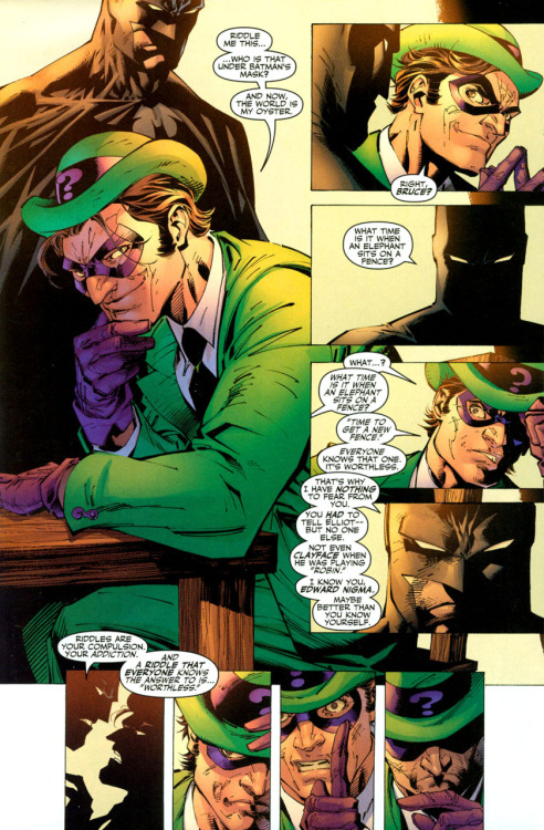 comicbadassery:Just like the other rogues in Gotham, The Riddler, despite being a villain, has his o