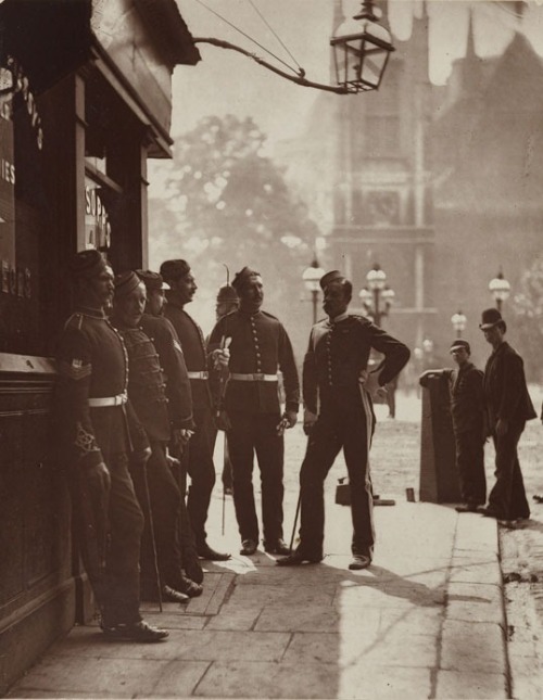 historyfan:  Recruiting Sergeants near Westminster Abbey. 1877. By John Thompson. From Street Life i