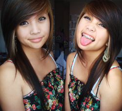 OMG SHE HAS BRACES ,  turn on. Eheh .  She looks like my cousin too . 