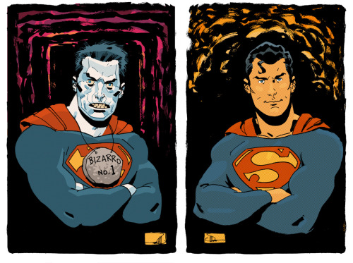 docshaner:
“ Figured I’d put yesterday’s Bizarro side-by-side with the earlier Superman sketch.
”