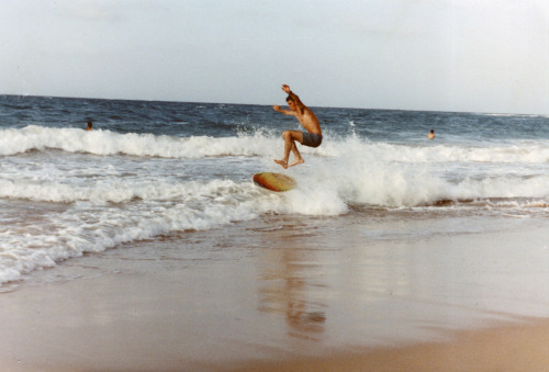 me skimboarding in Puerto Rico. early 90&rsquo;s.