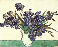 vincentvangogh-:  Vase with Irises (1890)