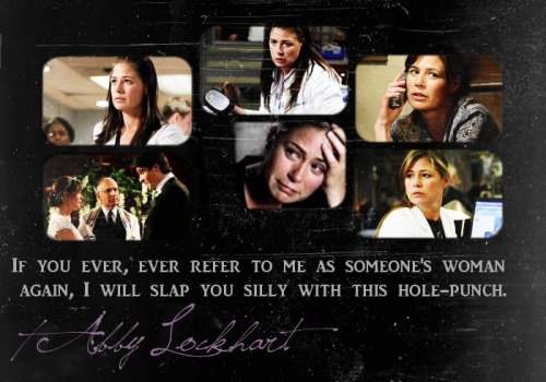 ohyoudork:  Top ten TV female characters  9. Dr. Abby Lockhart, ER