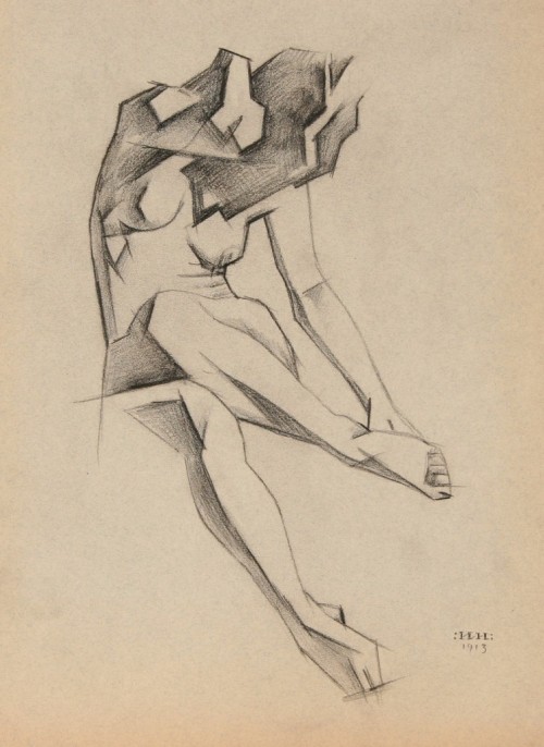 anneyhall: Ignaty Ignatievich Nivinsky (Russian, 1881-1933): Female Figure, 1913.
