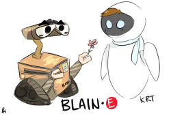 Randomsplashes:  Blain-E  Okay It Was So Fricken Hard To Draw Blaine As Wall-E Ajfdkslfds.