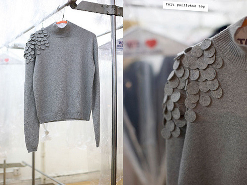 Tom Scott FW09 felt paillette knit (by OutsaPop Trashion DIY fashion)