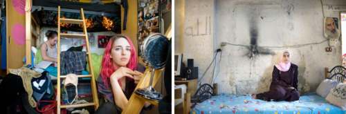 Allison 18, Amelia 18, Boston University Dorms(Left). Elham 18, Shatila Refugee Camp Beirut(Right)