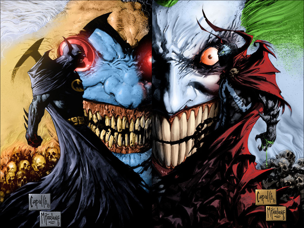 xombiedirge:  Spawn Vs. Batman by Todd McFarlane &amp; Greg Cappulo 