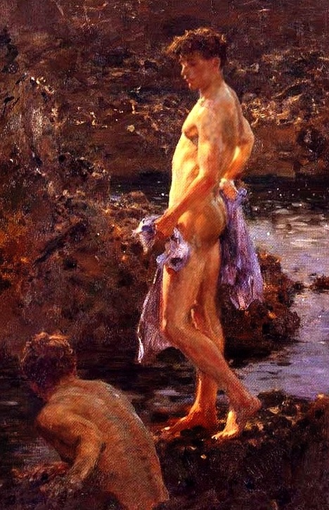 samwaters42016:  lordlavendre:  “Boys on the Beach” Henry Scott Tuke   http://samwaters42016.tumblr.com/