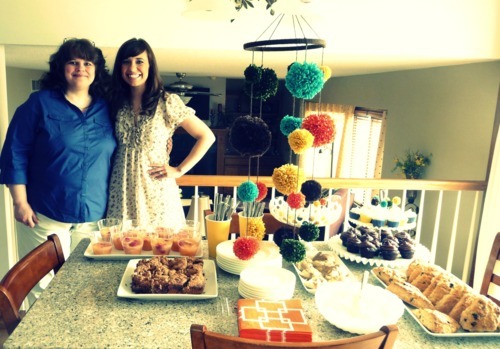 My awesome mom + myself at the shower. Let me tell you, that food was a-mazing. The ladies at my church are amazingly talented, no?