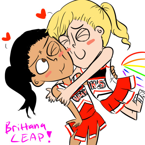 Brittana LEEAAAPPP. WITH A RAINBOW. lol idk.