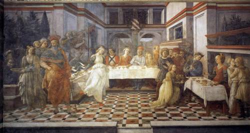 LIPPI, Fra Filippo Herod’s Banquet 1452-65 Fresco Duomo, Prato
