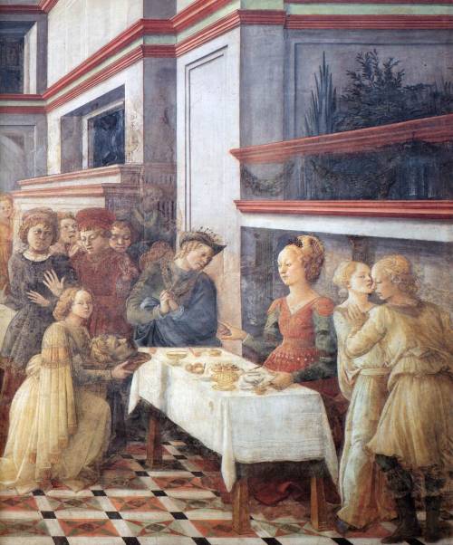 LIPPI, Fra Filippo Herod’s Banquet (detail) 1452-65 Fresco Duomo, Prato