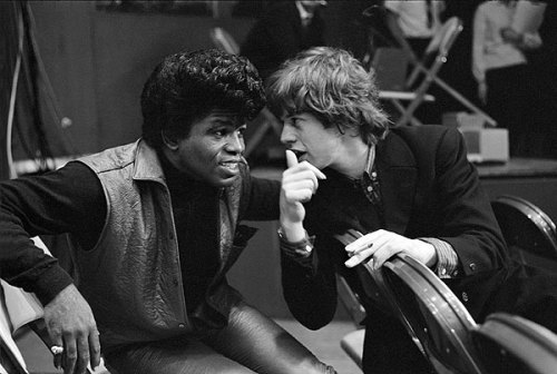 James Brown with Mick Jagger backstage at the T.A.M.I. Show, 1964. Amazing show currently available 