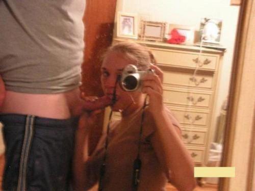 Another sexy mirror pic but this one is hotter just because of the enthusiastic camera gal