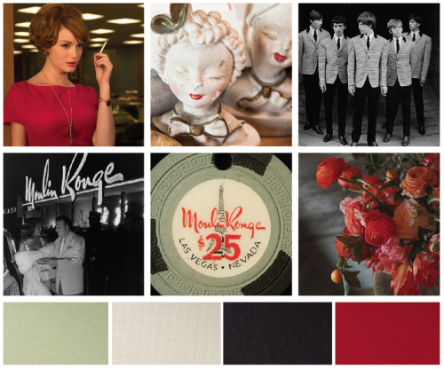 :: Mad Men Inspiration ::
What would be more amazing than a 1960’s Joan getting married to Mick Jagger? Striking and classic - Red, white and black with hints of light faded spring-ish green. I hope you love this compilation as much as I do. -...