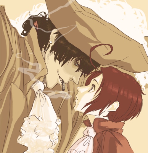 happyds:Pirate!Spain/Little!Austria scribble