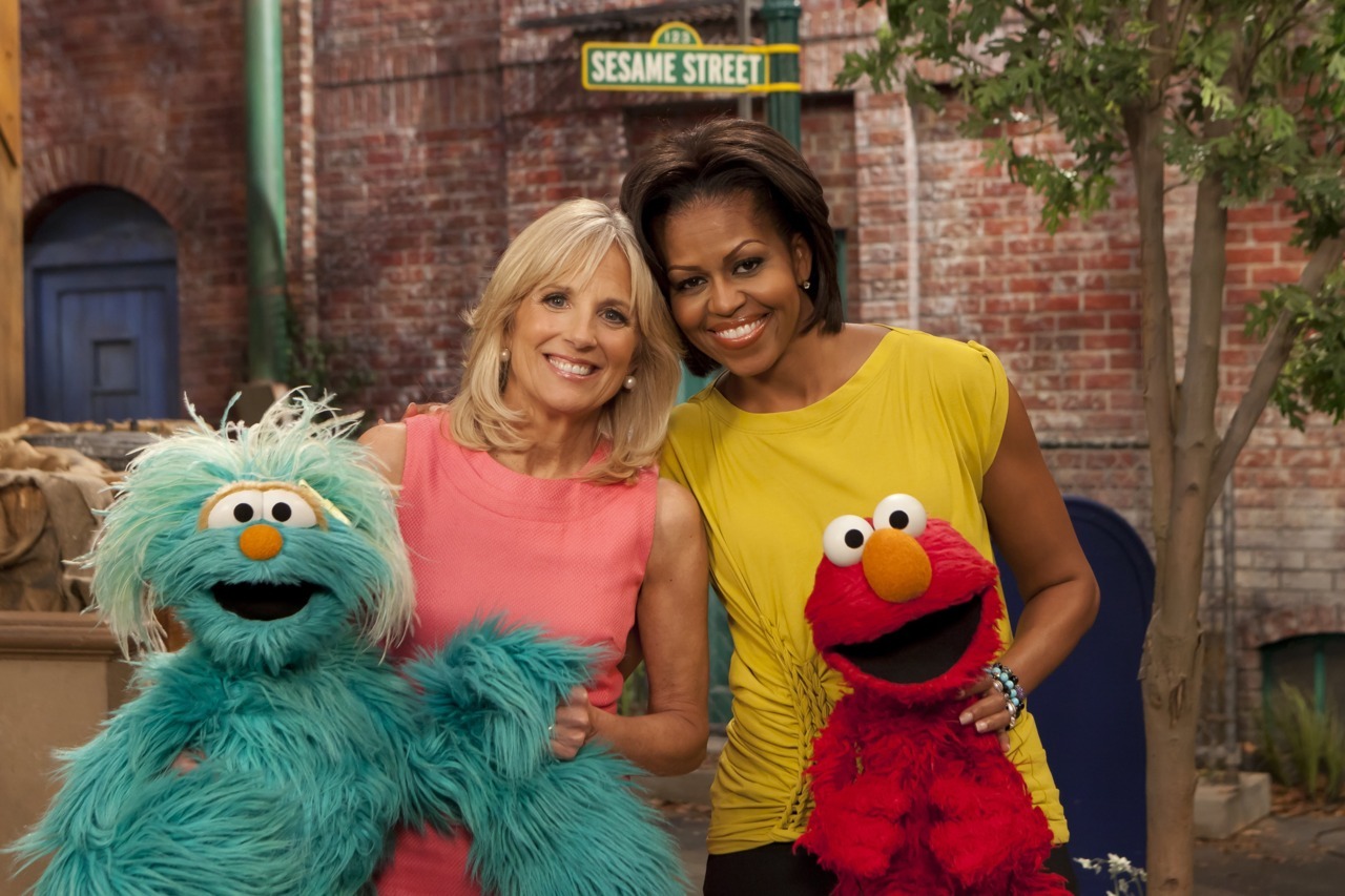sesamestreet:  First Lady Michelle Obama and Dr. Jill Biden visited Sesame Street,